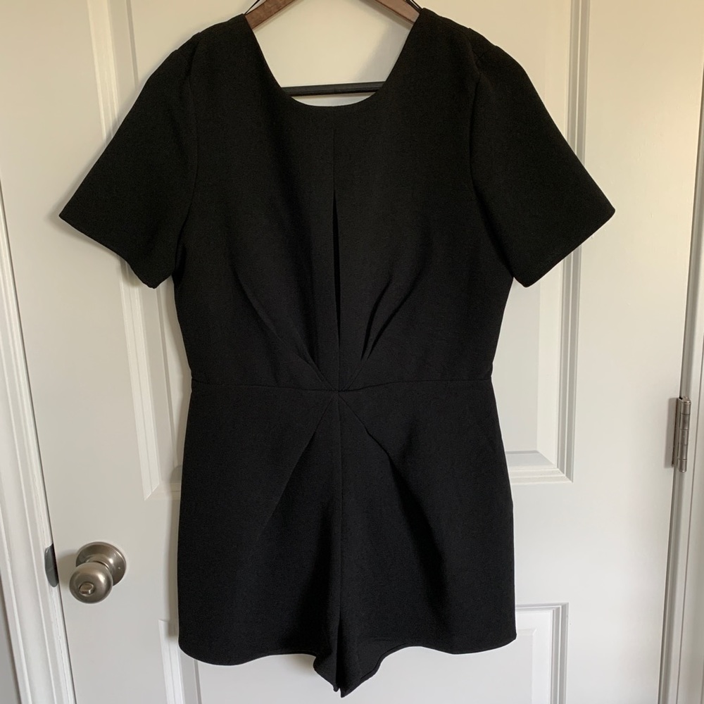 OLIVE + OAK | black open back romper